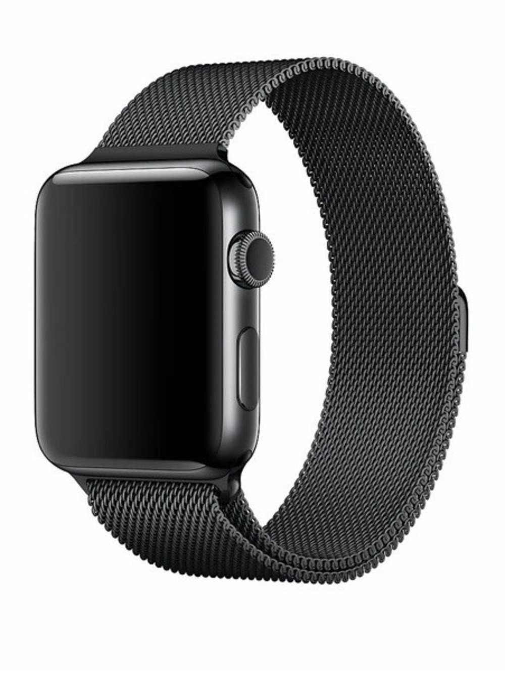 Apple Black Stainless Steel Milanese Loop Smartwatch Band